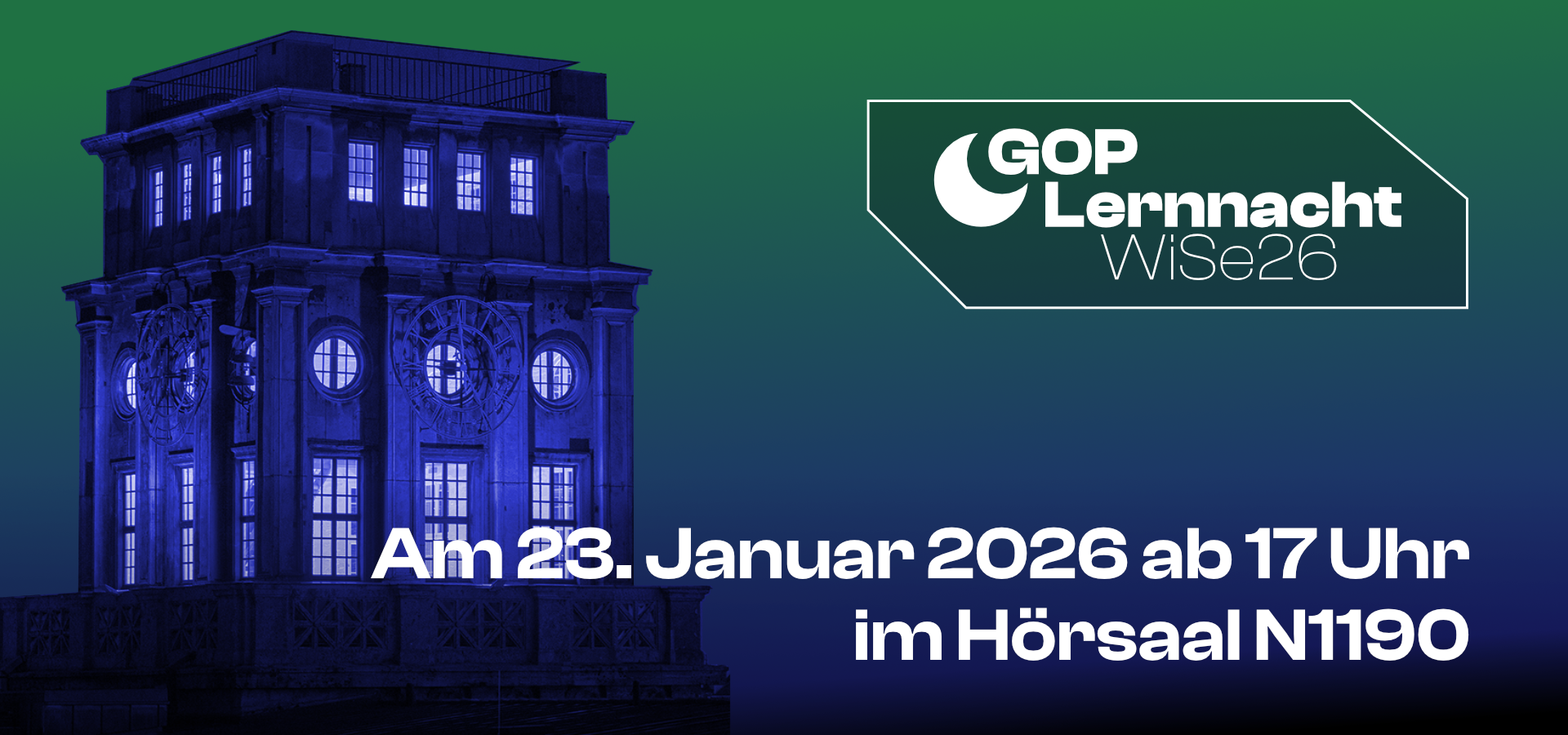 Lernnacht am 23. Januar 2026 um 17 Uhr im Hörsaal N1190